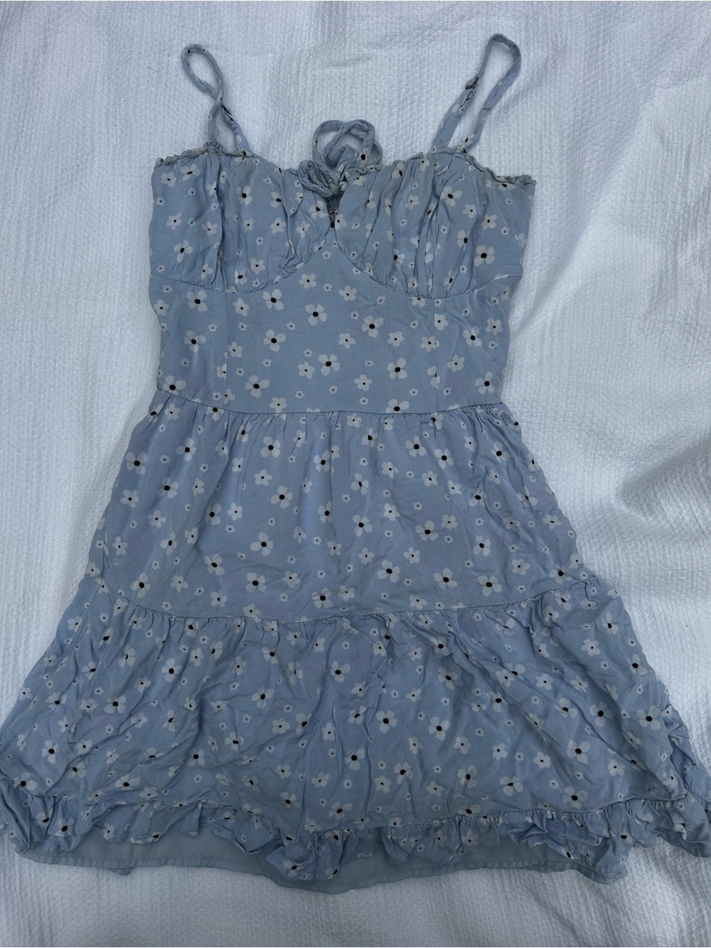 Hollister Light Blue Floral Ruffle Sundress